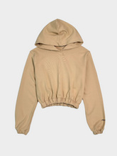 Cropped Hoodie With Ruffled Hem -  | dBlank