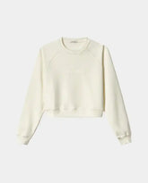 Raglan Crewneck Sweatshirt With Tone-On-Tone Flock Print -  | dBlank