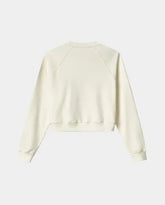 Raglan Crewneck Sweatshirt With Tone-On-Tone Flock Print -  | dBlank