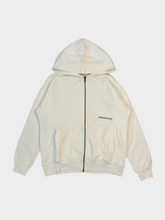 White Hoodie With Front Zip -  | dBlank