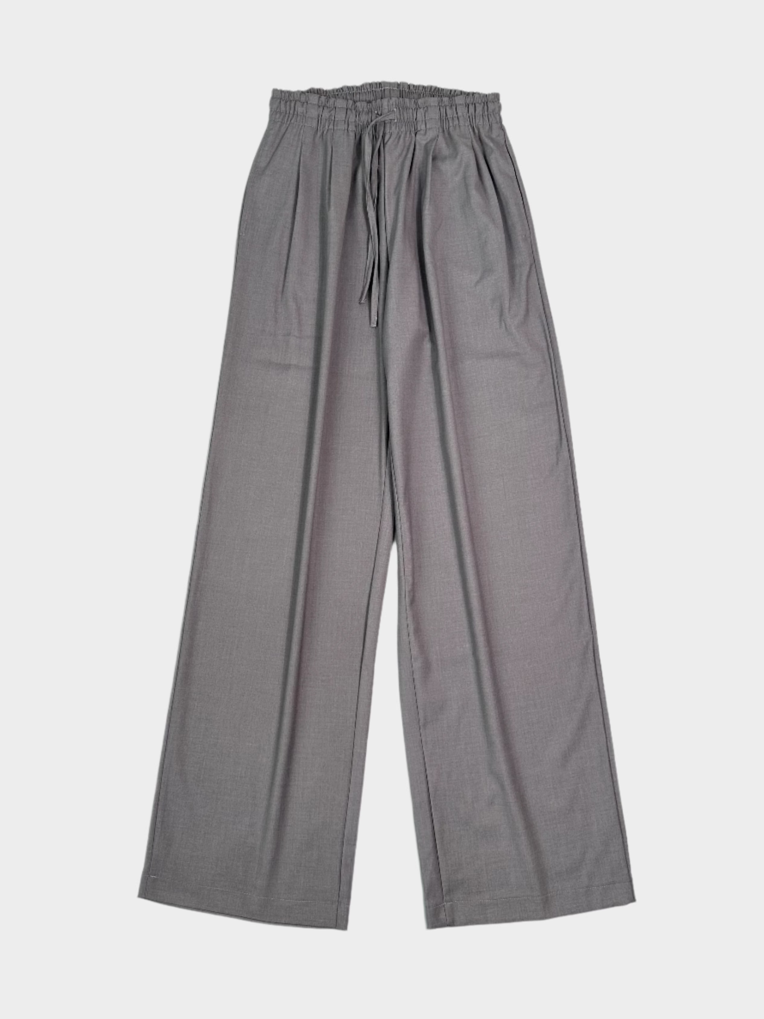 Vista frontale del pantalone over Hinnominate grigio con coulisse