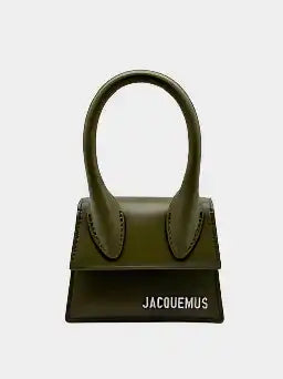 Jacquemus Le Chiquito verde kaki, borsa verde kaki, mini bag Jacquemus, Le Chiquito Homme, borsa pelle con tracolla, Jacquemus verde