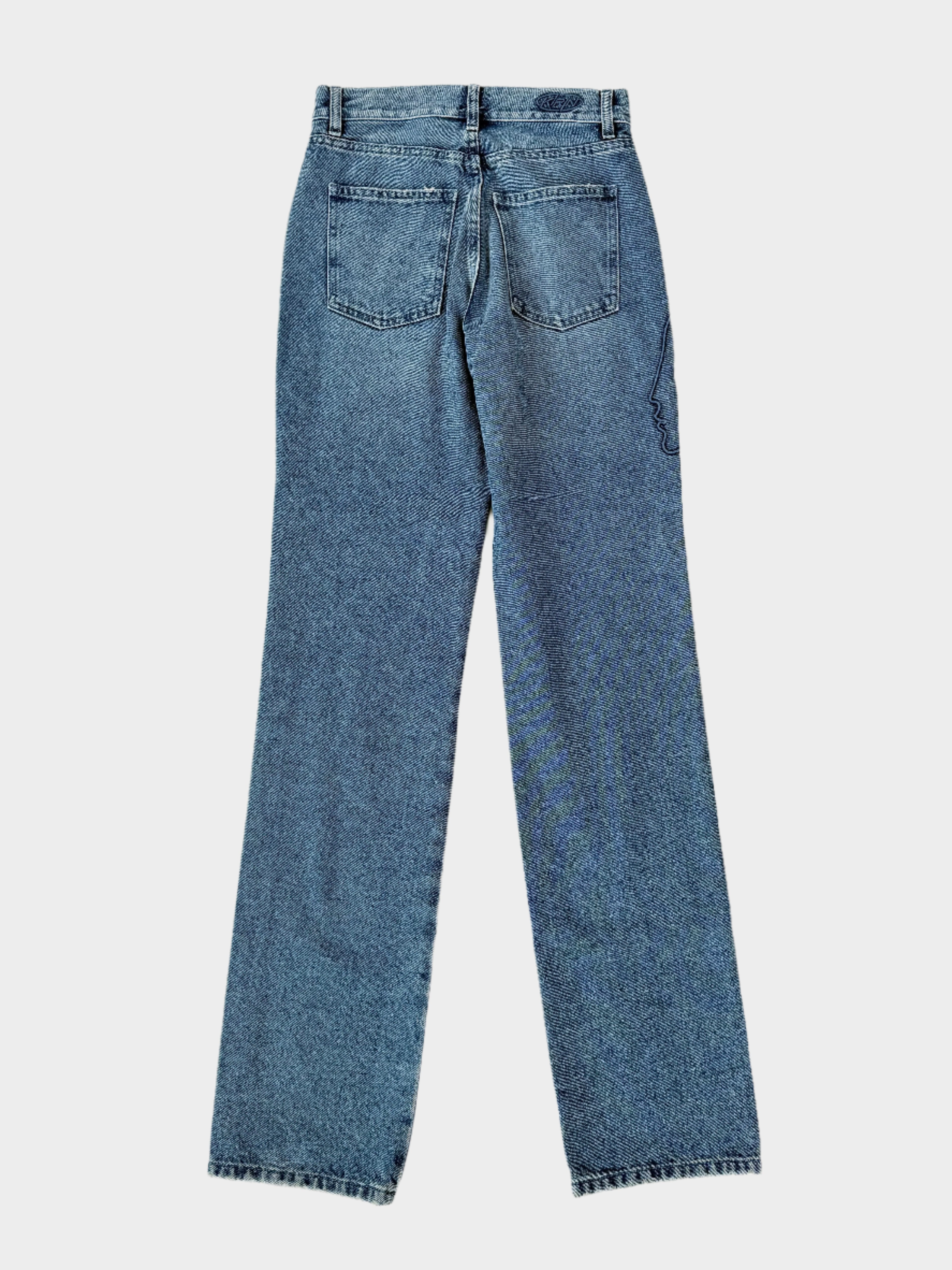 Jeans Blu Con Ricamo Triple Faces