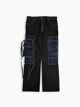 Jeans Cargo Nero Con Tasche Patchwork - Blu navy | dBlank