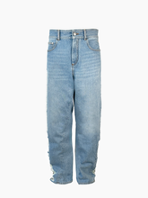 Pantaloni Ripped Wide Laser Denim - Blu | Qlhype