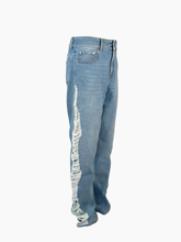 Pantaloni Ripped Wide Laser Denim - Blu | Qlhype