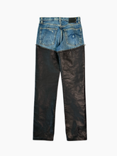 Jeans with black faux leather legs -  | dBlank