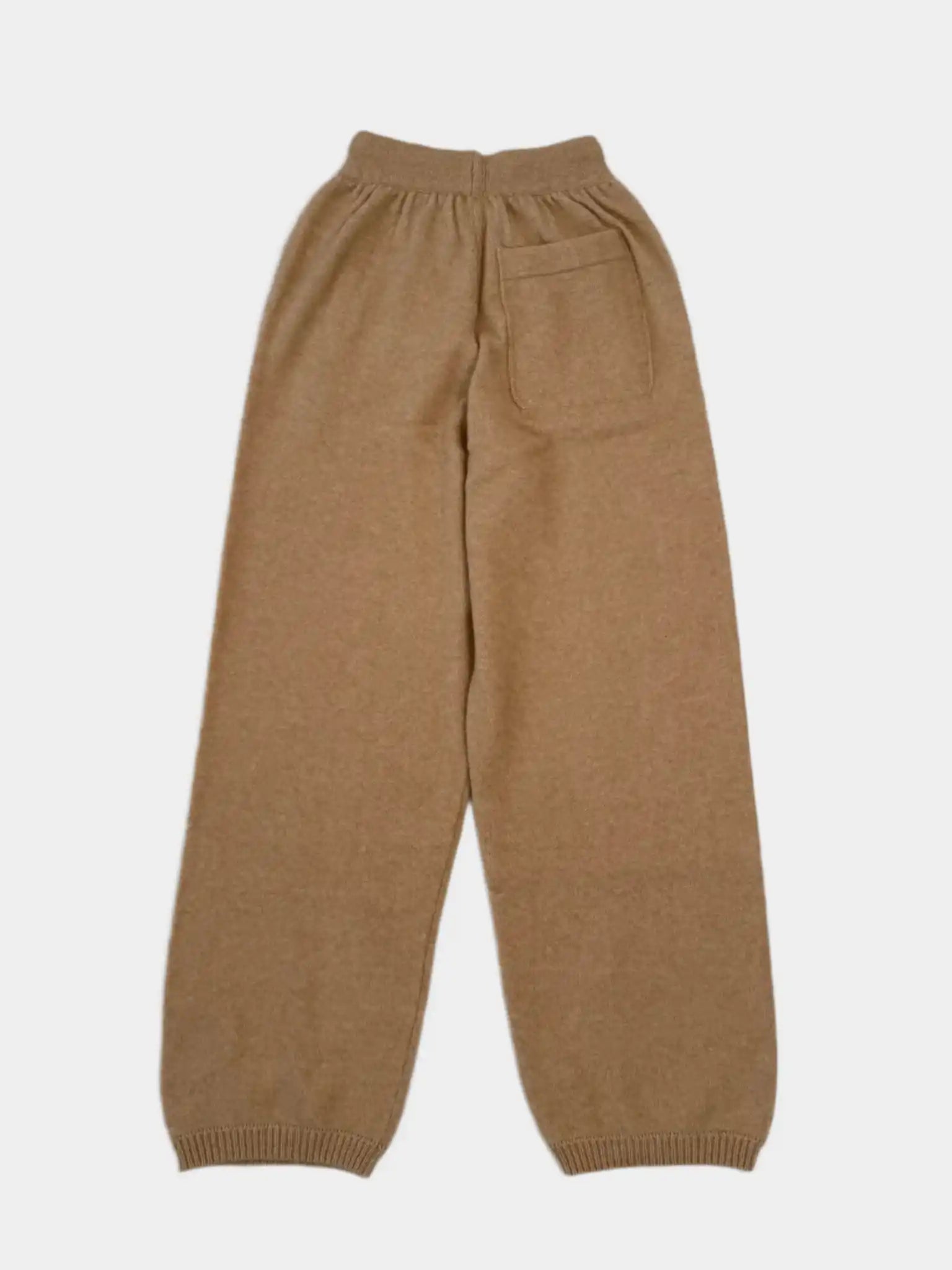Joggers In Maglia Di Cashmere Beige