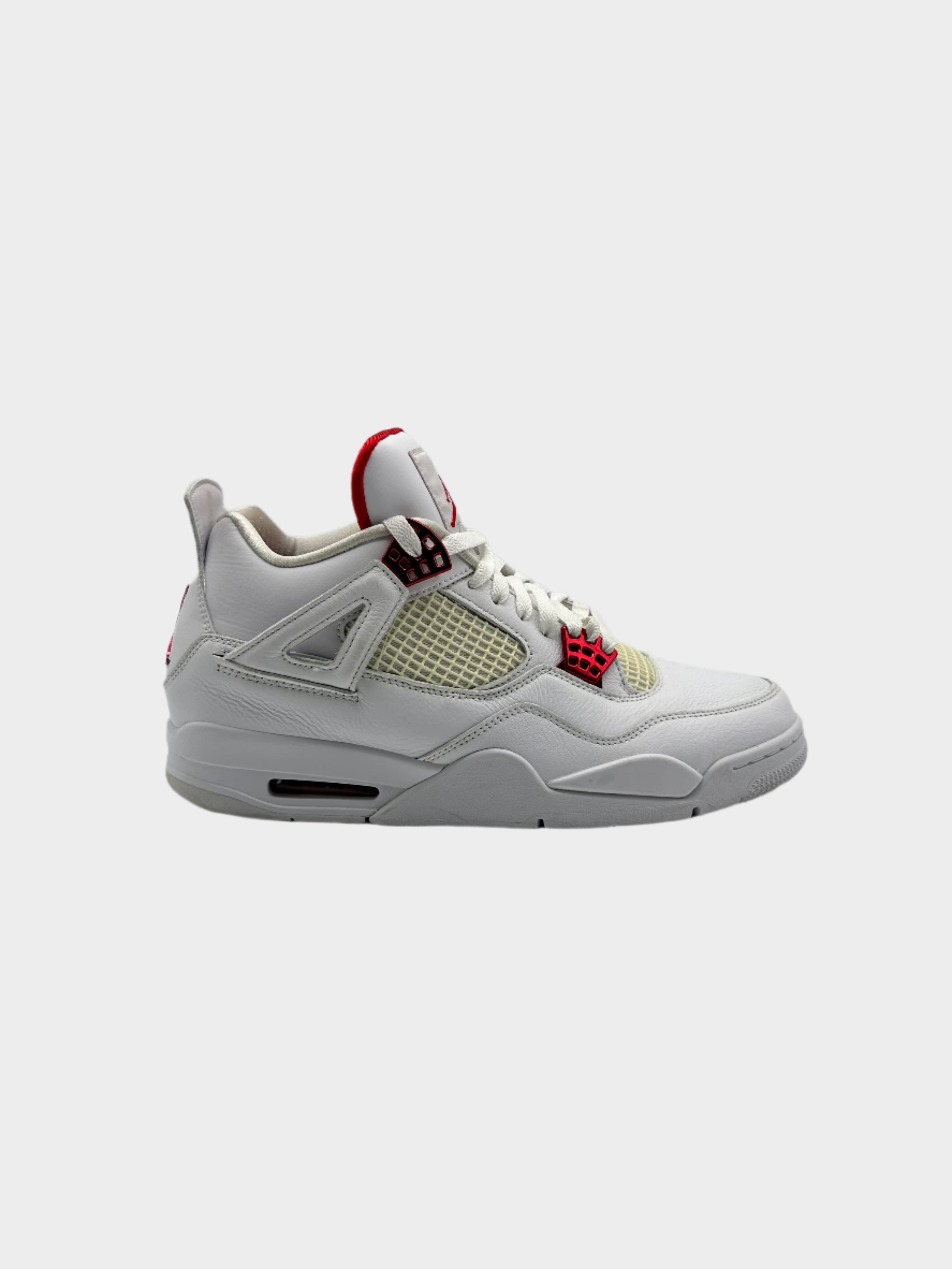Jordan 4 Metallic Red, Air Jordan 4, Jordan bianche rosse, sneakers Jumpman, scarpe basket Nike, Qlhype