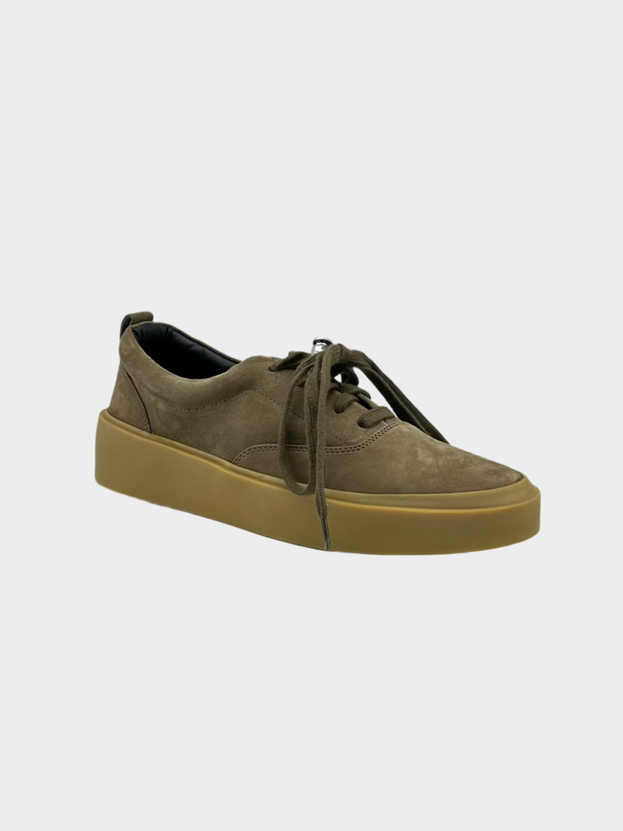 101 Lace Up Sneaker Taupe In Suede Con Suola Alta