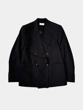 Black Double Breasted Blazer With Peak Lapel -  | dBlank