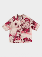 Pink Satin Palm Print Shirt -  | dBlank