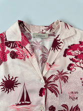 Pink Satin Palm Print Shirt -  | dBlank