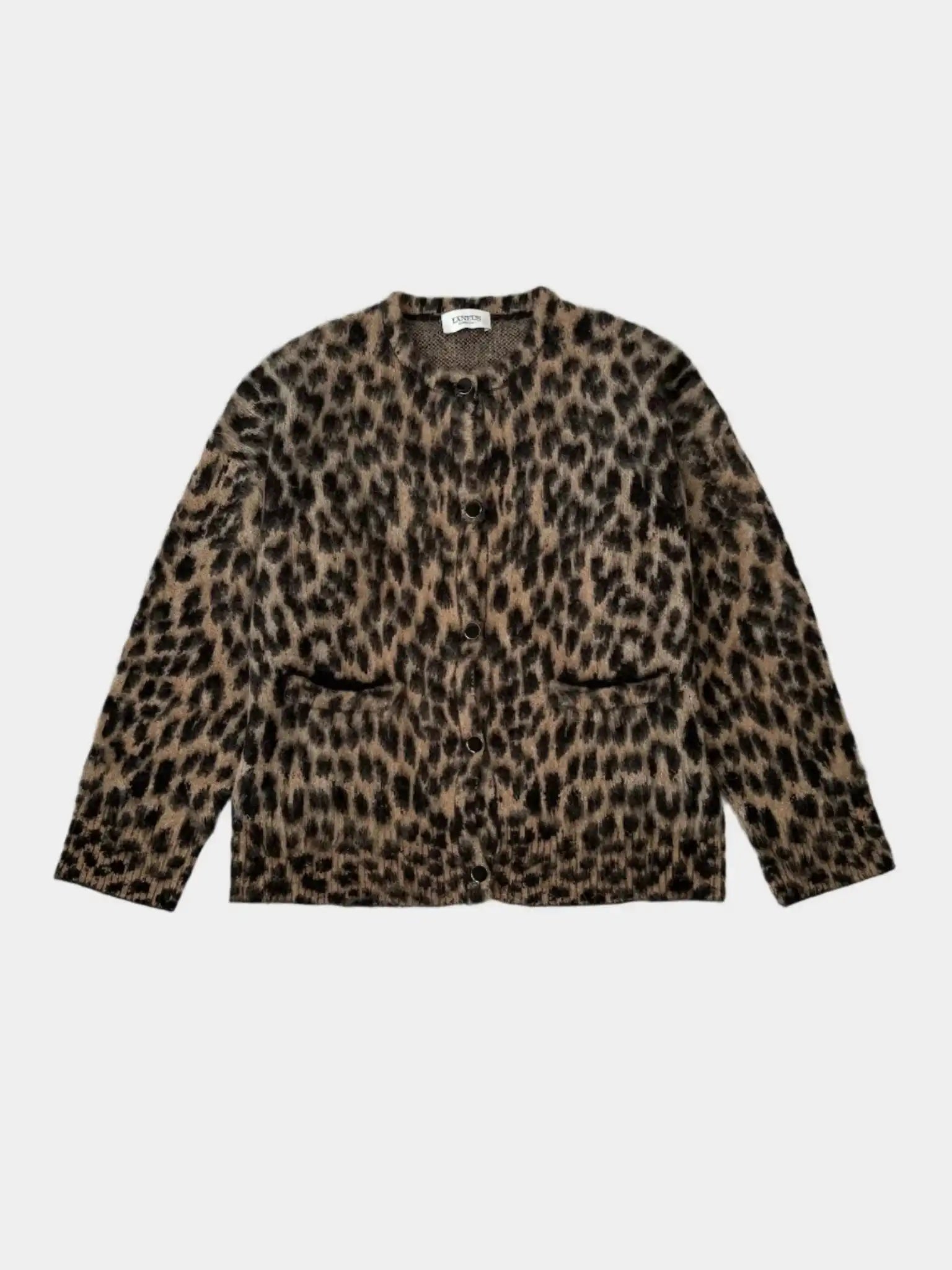 Cardigan Laneus leopardato vista frontale