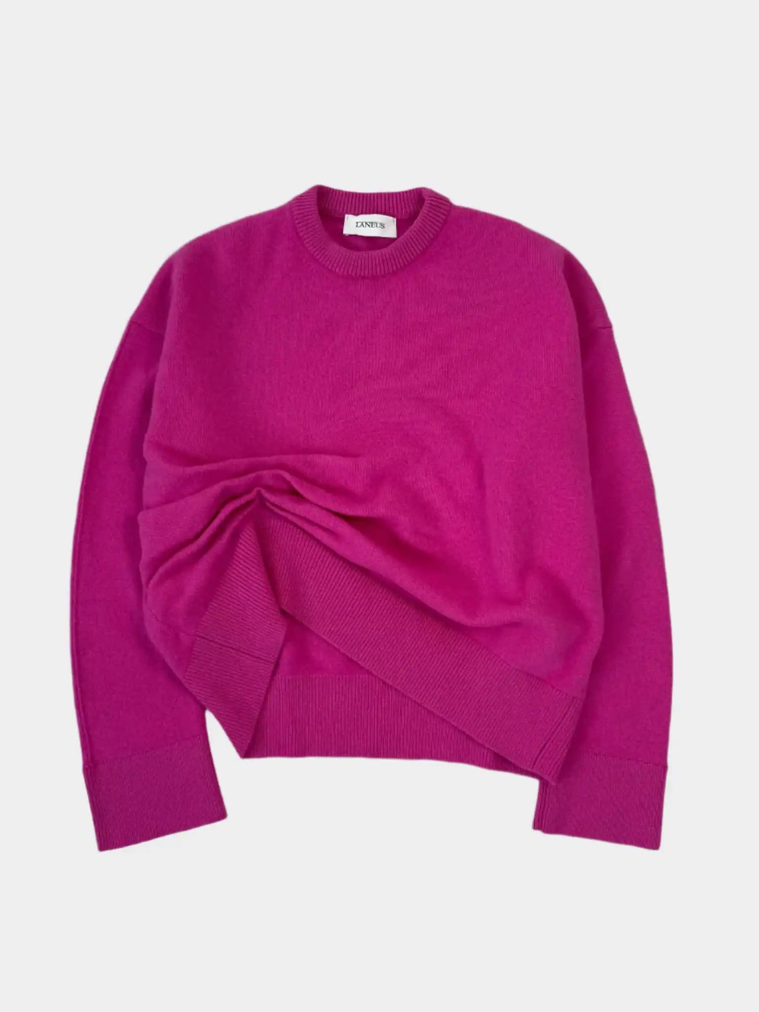 Maglione Laneus fucsia in lana vergine - vista frontale