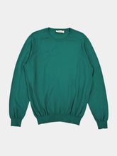 Emerald Green Lightweight Knit Crew Neck Sweater -  | dBlank