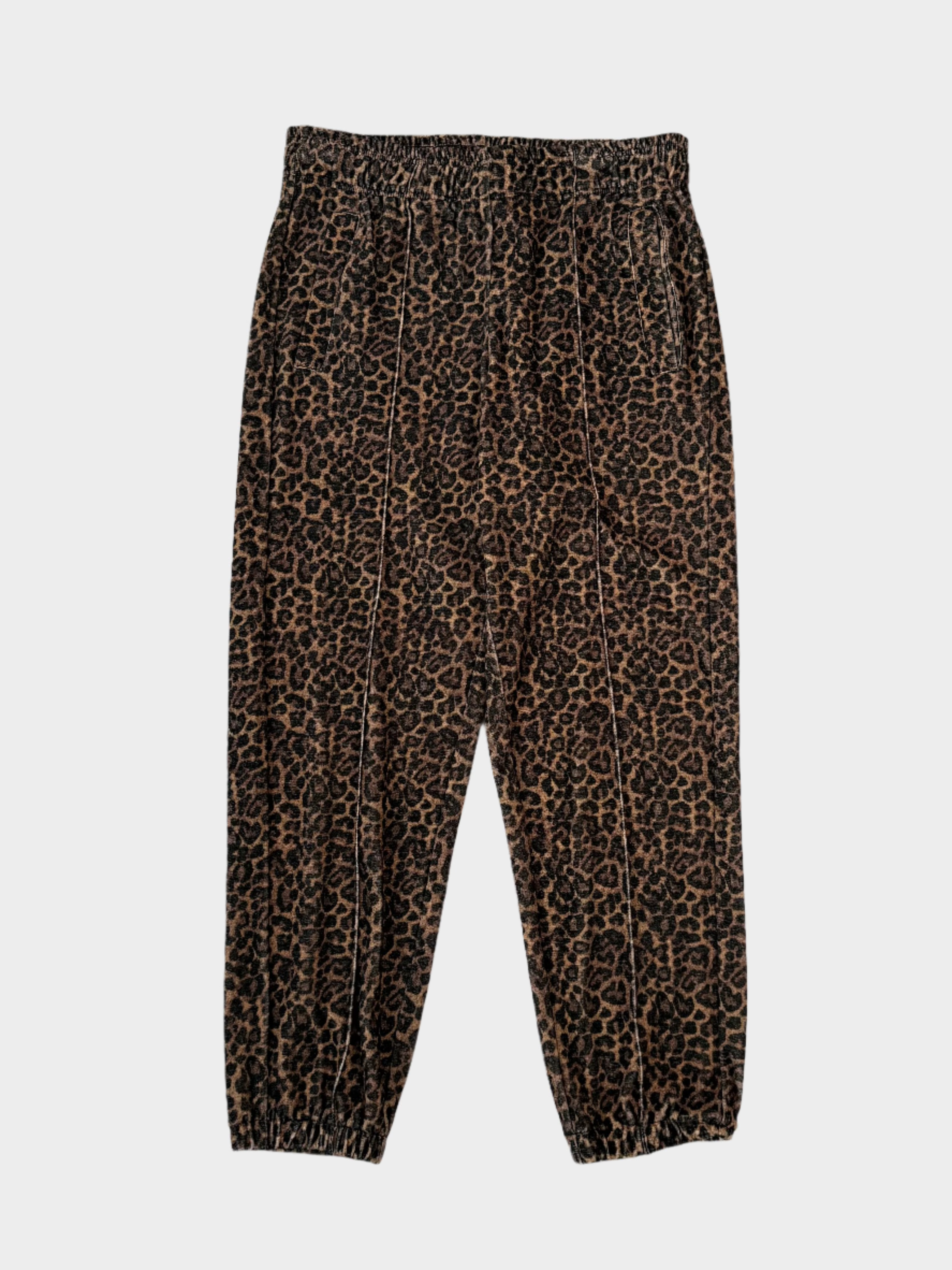 pantaloni animalier marrone, pantaloni velluto Laneus, pantaloni stampa zebrata, pantaloni comodi elastico, pantaloni casual moda