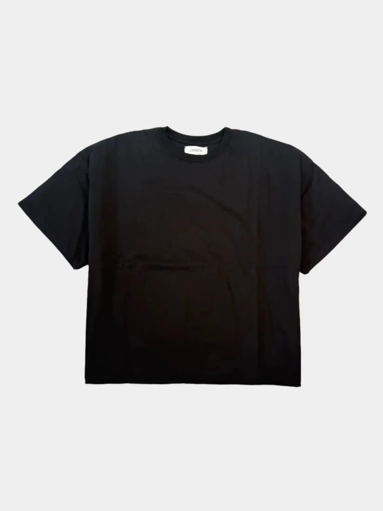 T-shirt felpata nera Laneus in cotone - vista frontale