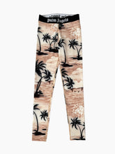 Beige Leggings With Tropical Print -  | dBlank