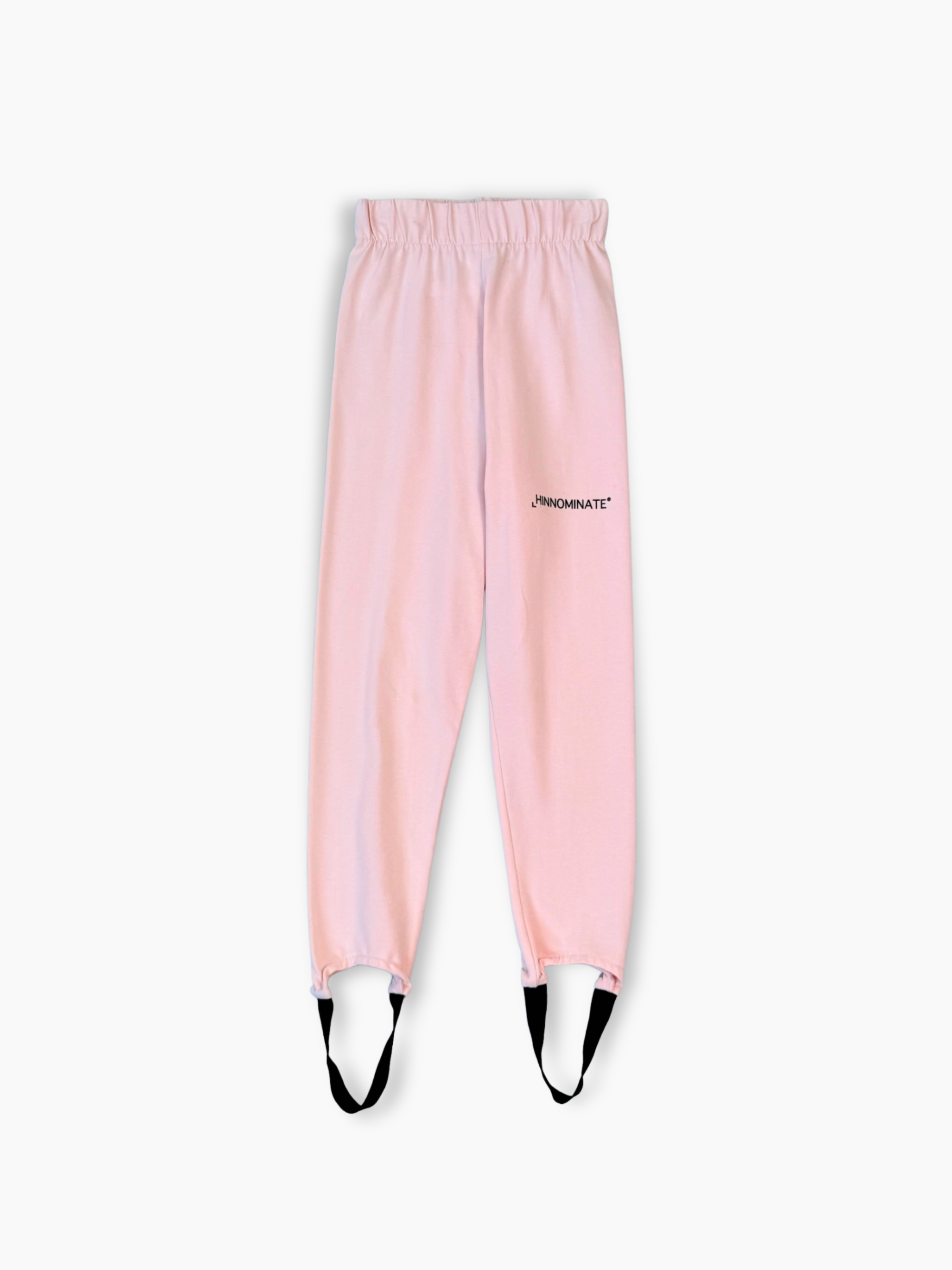 Leggings rosa da bambina Hinnominate in cotone con staffe nere e logo a contrasto