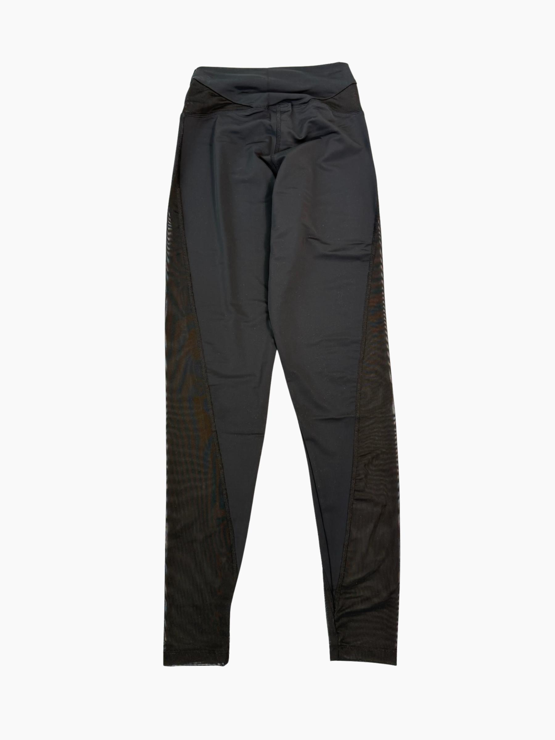 Leggings Hinnominate neri in lycra lucida con stampa laterale e vita alta