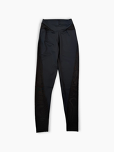 Black Fitness Leggings With Tulle Inserts -  | dBlank