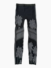 Black Leggings With Inlaid Palm Trees -  | dBlank