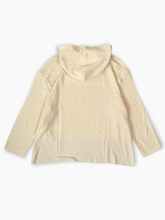 White Sweater With Raw Cut Hood -  | dBlank