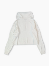 White Ribbed Turtleneck Sweater -  | dBlank