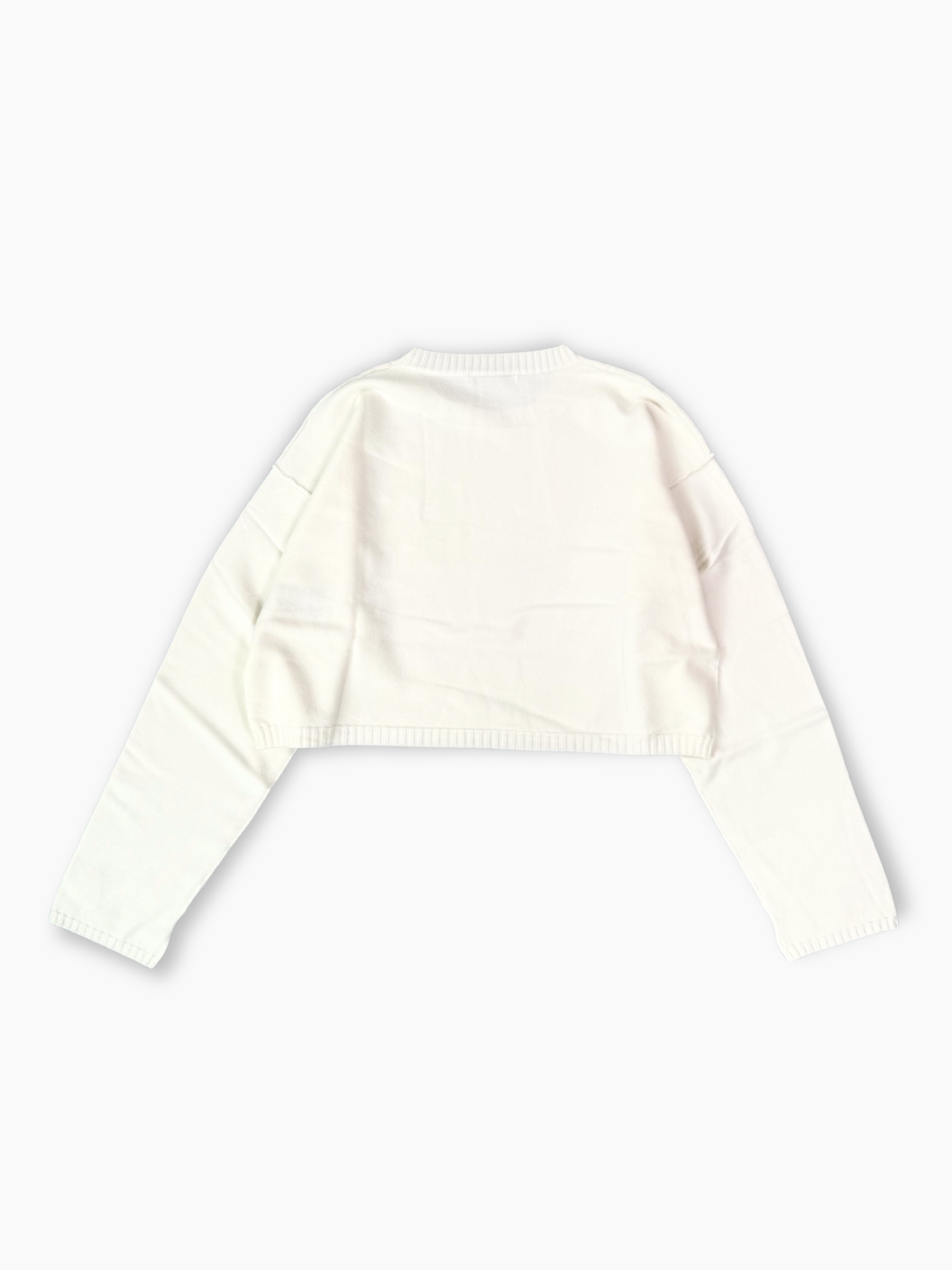 Maglia cropped bianca Hinnominate con stampa flock tono su tono