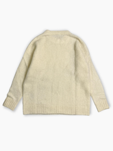 White Mohair Crew Neck Sweater -  | dBlank