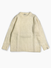 White Mohair Crew Neck Sweater -  | dBlank