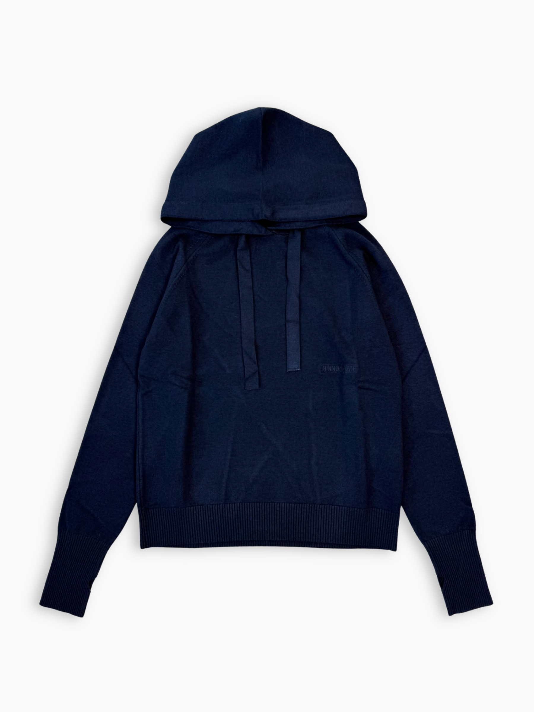 Maglia Blu Con Cappuccio E Ricamo