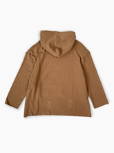 Hazelnut Sweater With Raw Cut Hood -  | dBlank