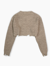 Maglia Crop Nocciola Con Rotture - Beige | dBlank