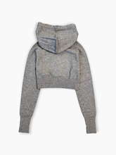 Maglia Grigio Melange Corta Con Cappuccio E Ricamo -  | dBlank