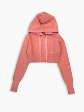 Short Pink Sweater With Hood and Embroidery -  | dBlank