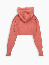Short Pink Sweater With Hood and Embroidery -  | dBlank