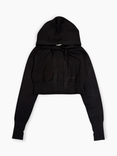 Black Short Sleeve T-Shirt With Hood And Embroidery -  | dBlank