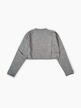 Maglia Grigio Melange Girocollo Cropped Con Stampa Flock - Grigio | dBlank