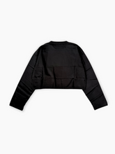 Maglia Girocollo Nera Cropped Con Stampa Flock - Nero | dBlank