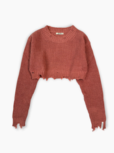 Pink Crop Top With Tears -  | dBlank