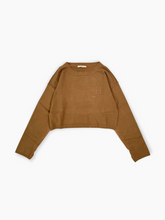 Cropped Teddy Sweater With Flock Print -  | dBlank