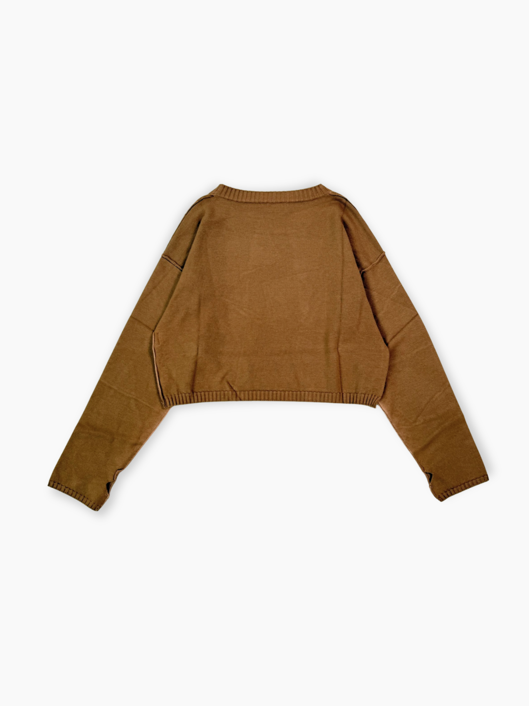 Maglia cropped Hinnominate color teddy con stampa flock tono su tono