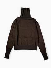 Dark Brown Turtleneck With Front Embroidery -  | dBlank