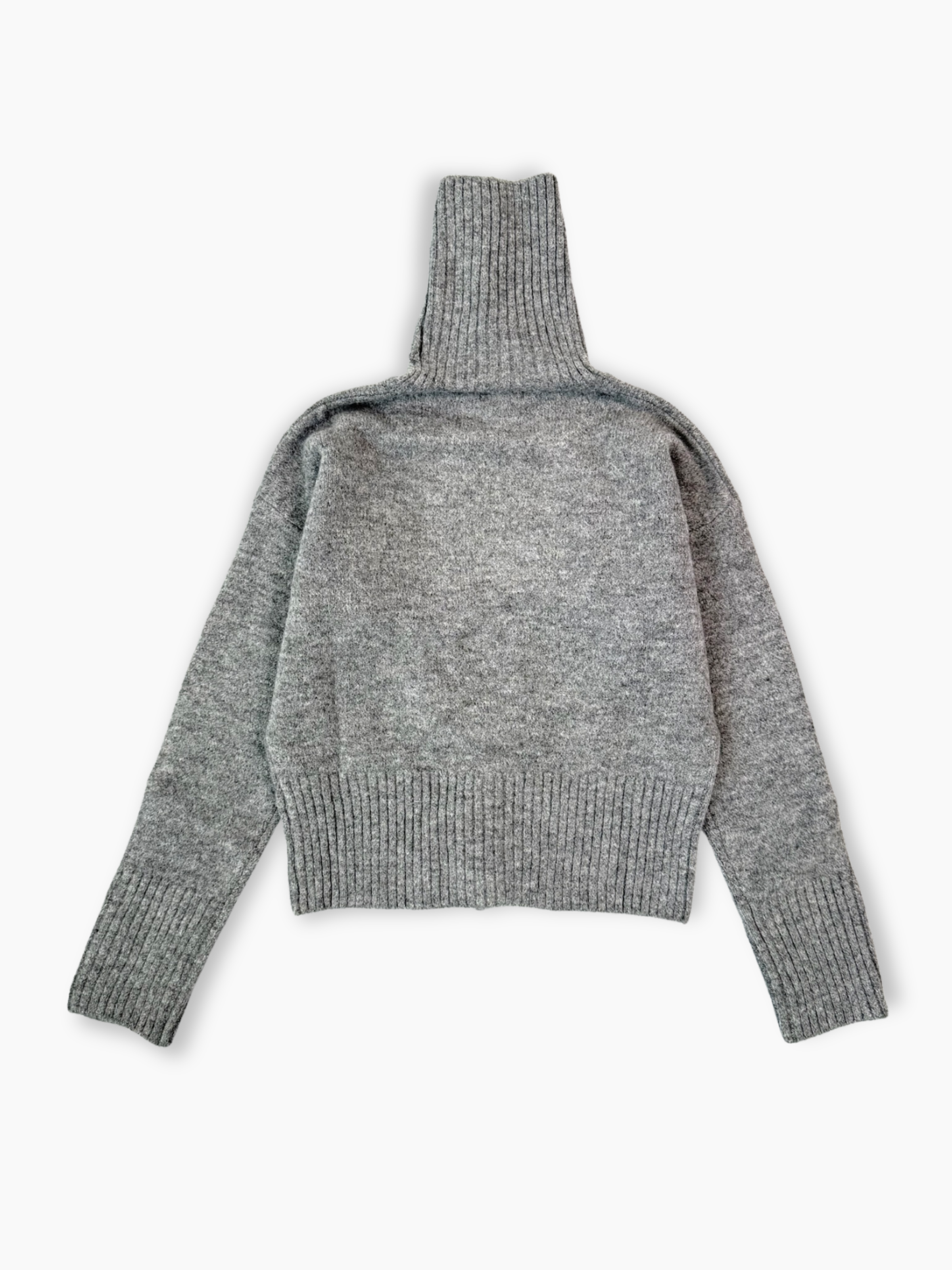 Maglia dolcevita grigia Hinnominate con collo alto e bottoni decorativi su fondo e maniche