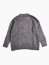 Melange Grey Mohair Crew Neck Sweater -  | dBlank