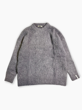 Melange Grey Mohair Crew Neck Sweater -  | dBlank
