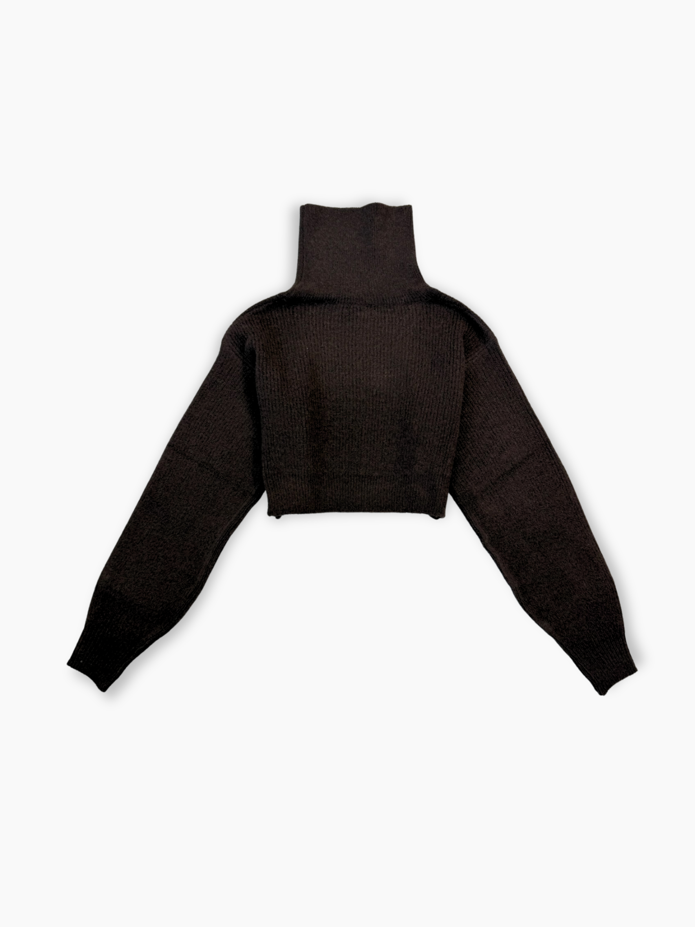 Maglia marrone Hinnominate a collo alto con taglio corto e finitura liscia