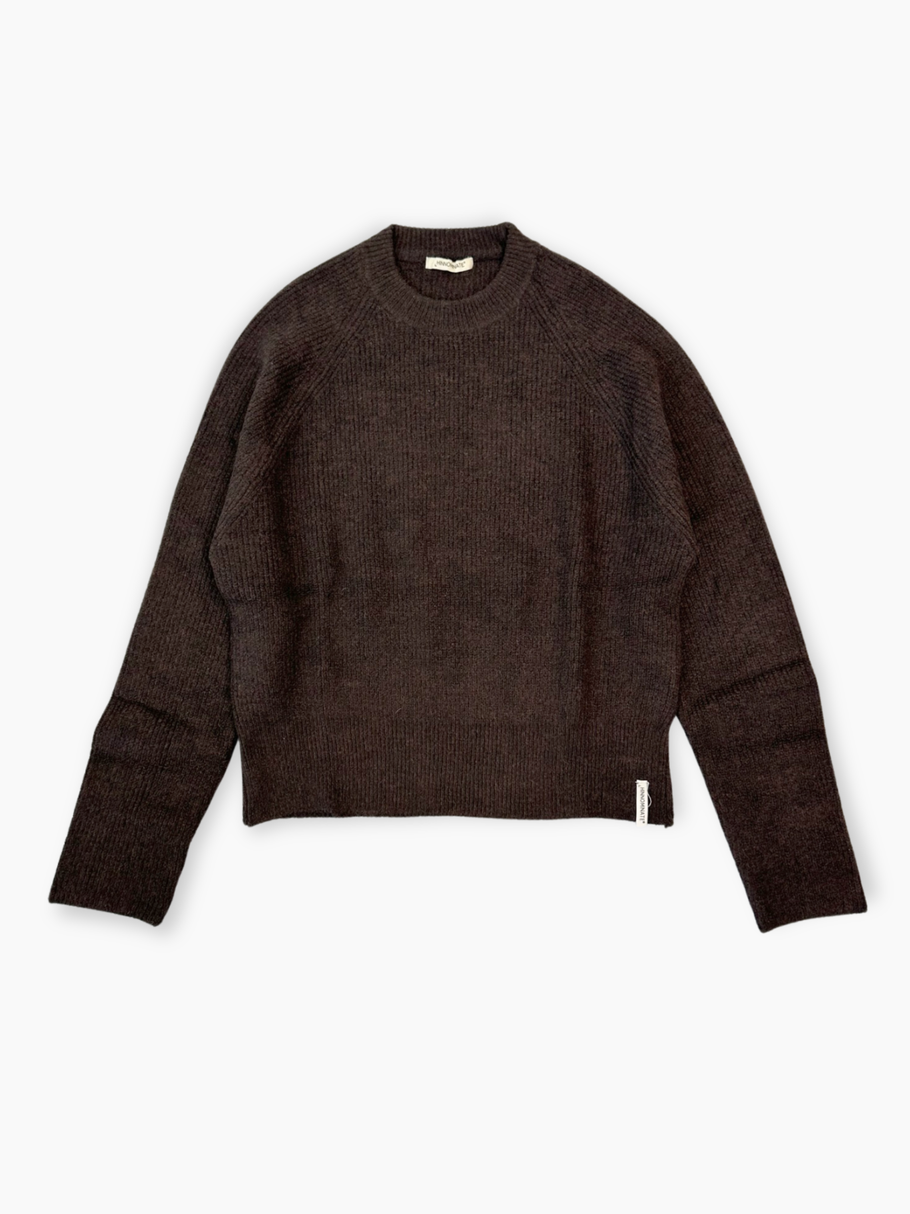 Maglia girocollo Hinnominate marrone con lavorazione a costine e maniche lunghe